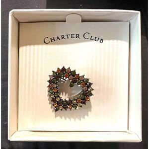 Charter Club Heart Beaded Pin New